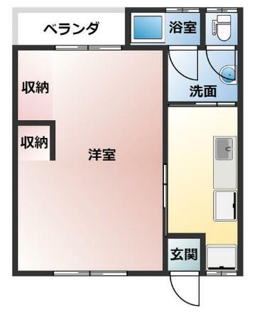 城北ハイツ(1K/1階)の間取り写真