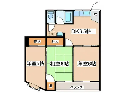 セレクトハウス八幡(3DK/2階)の間取り写真