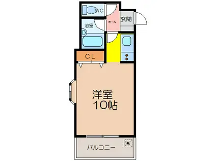 GEORGE・V(ワンルーム/1階)の間取り写真