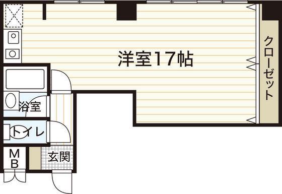 ドエル十日市(ワンルーム/3階)の間取り写真