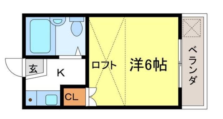 メゾン・ド・KY西飾磨(1K/2階)の間取り写真
