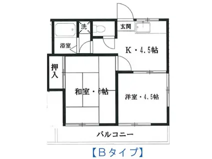 ハイシティ・戸井田(2DK/1階)の間取り写真