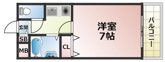 Mプラザ城東(1K/7階)の間取り写真