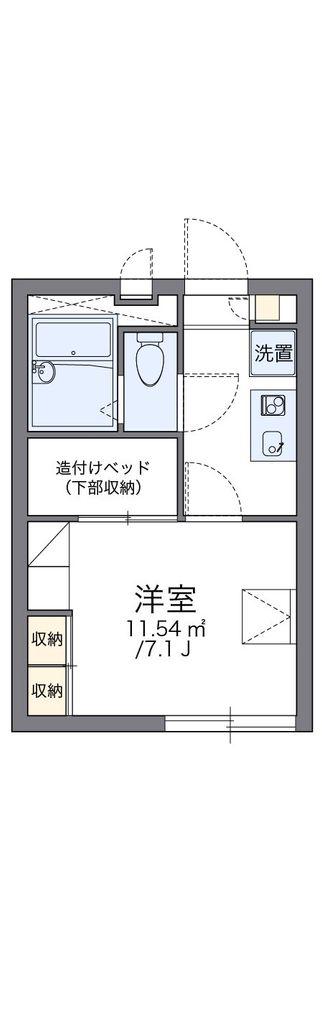 レオパレス三立ハイツA(1K/1階)の間取り写真