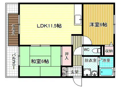 セピアコート(2LDK/1階)の間取り写真