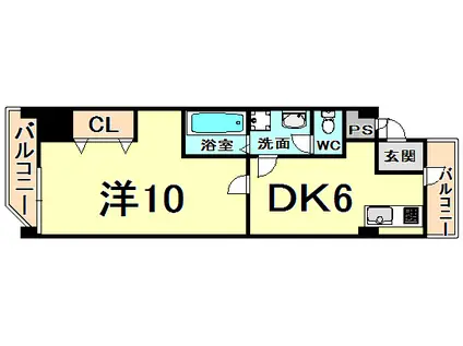 第二中村マンション(1DK/1階)の間取り写真