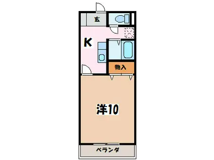 リトルベア並柳(1K/1階)の間取り写真