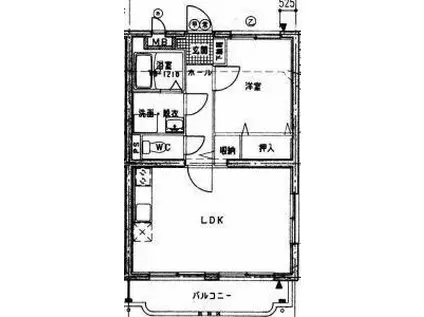 セルリア大橋(1LDK/3階)の間取り写真