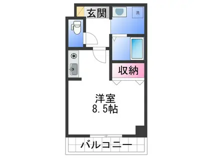 フェリシェカーサおおた(ワンルーム/1階)の間取り写真