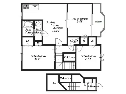 ボンヌ シャンスハイム(3LDK/2階)の間取り写真