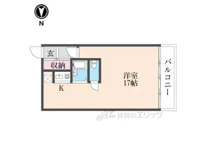 ビーコート(ワンルーム/2階)の間取り写真