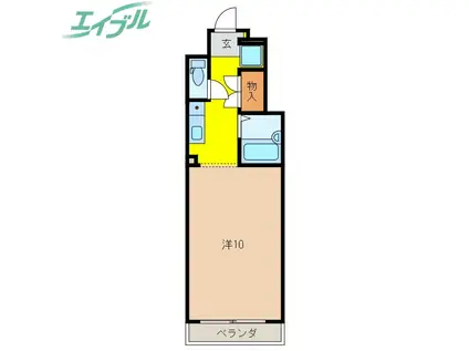 VIP-IN太平洋ノースヒルズ(1K/2階)の間取り写真
