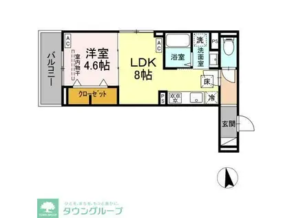 セレスティア亀有(1LDK/2階)の間取り写真