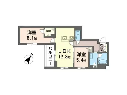 ココル登戸(2LDK/2階)の間取り写真