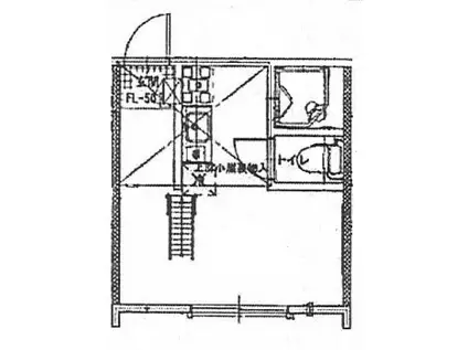 ソレイユ岸谷(ワンルーム/2階)の間取り写真
