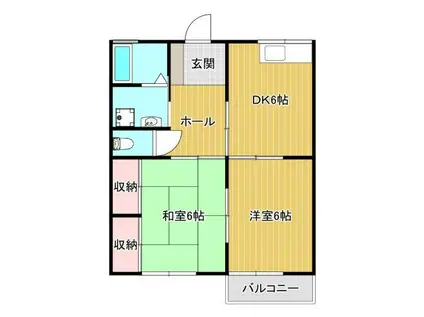 コーポナカムラ(2DK/2階)の間取り写真
