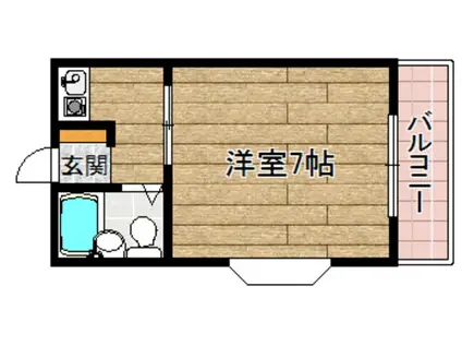 メラレンタルハウスNO.4(1K/4階)の間取り写真