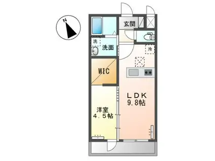 グレイスコート(1LDK/1階)の間取り写真