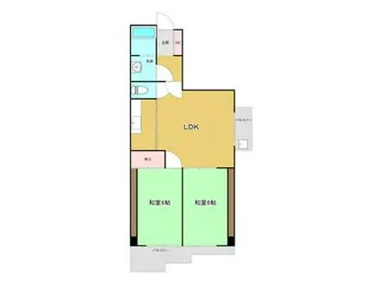 第二日吉ビル(2LDK/4階)の間取り写真