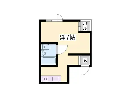 フジイビル(ワンルーム/2階)の間取り写真
