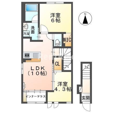 ヒラソール(2LDK/2階)の間取り写真
