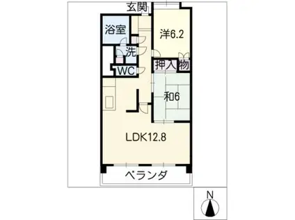 パークシティ上小田井スカイコート(2LDK/3階)の間取り写真