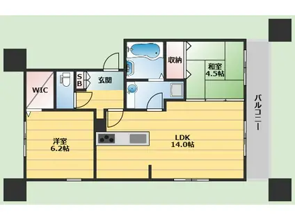 LUNASOLEIL渋谷(2LDK/2階)の間取り写真