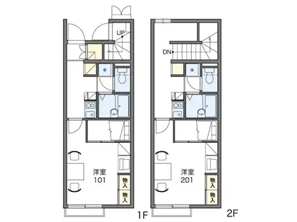 レオパレス和T&R(1K/2階)の間取り写真
