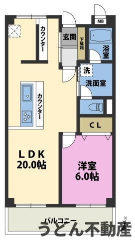 ノースポイントハイツ(1LDK/7階)の間取り写真