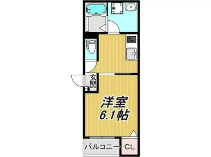 LECOCON知立(1K/1階)の間取り写真