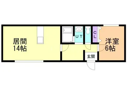 広田ハイツ(1LDK/3階)の間取り写真