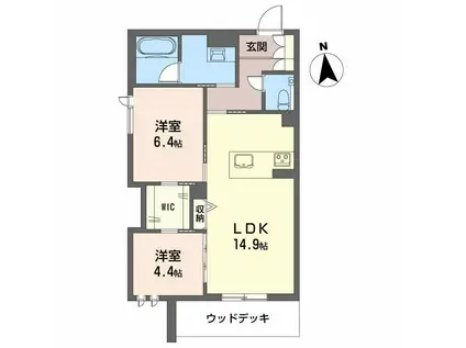 メゾン ド コリーヌ(2LDK/1階)の間取り写真