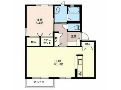 プチハイム山室(1LDK/2階)の間取り写真