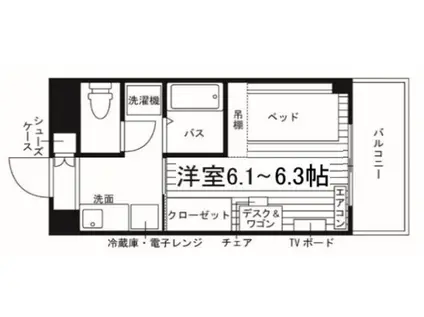 女子学生会館 SSアスリートヴィレッジさくら(ワンルーム/4階)の間取り写真