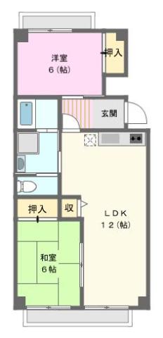 シェケルシモボリII(2LDK/1階)の間取り写真