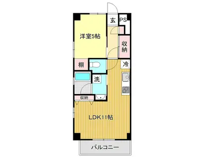 ハピエスト(1LDK/4階)の間取り写真