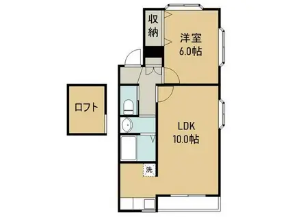 キャステール砂押I(1LDK/2階)の間取り写真
