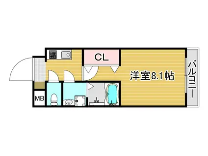 ES-GRANDE大阪 CITY AVENUE(1K/3階)の間取り写真