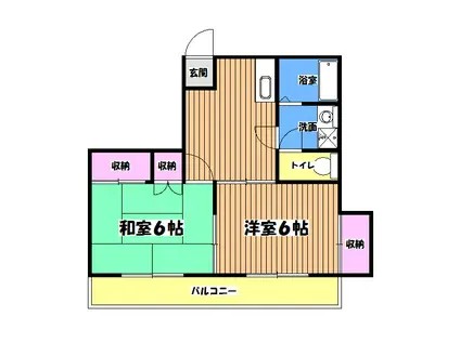 エミグラント(2DK/2階)の間取り写真