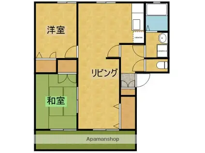 パルコート(2LDK/1階)の間取り写真