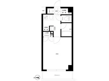 ルーブル高田馬場参番館(1K/6階)の間取り写真