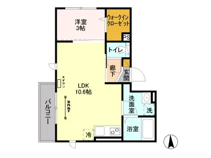 カーサフェリーチェ(1LDK/3階)の間取り写真