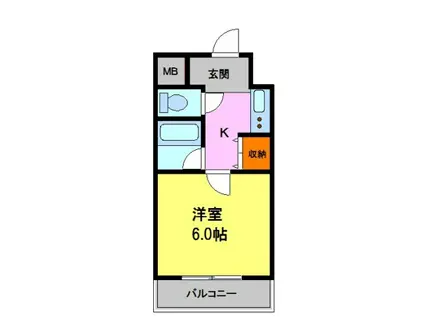 ストーク田口(1K/4階)の間取り写真