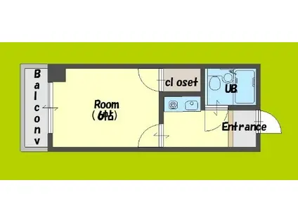 リヒテンハイム(1K/4階)の間取り写真