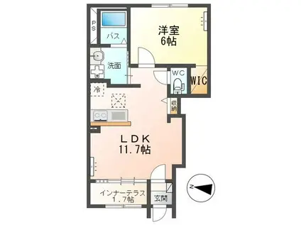 AMBITION III(1LDK/1階)の間取り写真