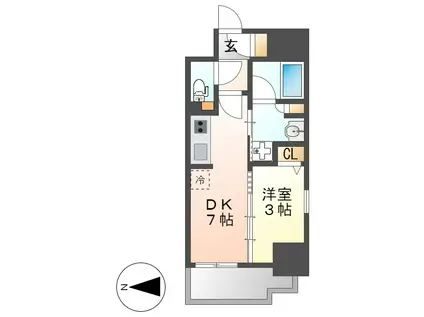 プレサンス レイズ 千種今池(1DK/4階)の間取り写真