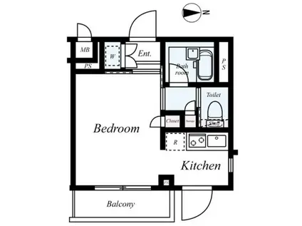 ルーブル練馬参番館(ワンルーム/4階)の間取り写真