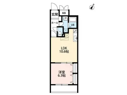 ミリアビタNO35(1LDK/4階)の間取り写真