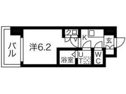 エスリードレジデンス大阪難波(1K/7階)の間取り写真