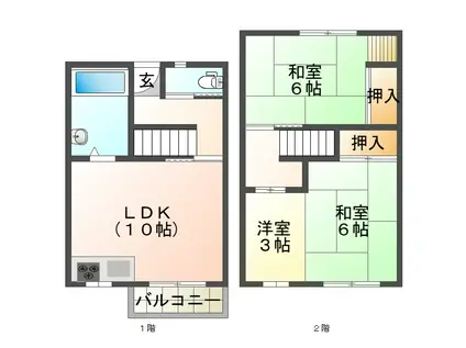 松が丘 14号棟(3LDK/4階)の間取り写真